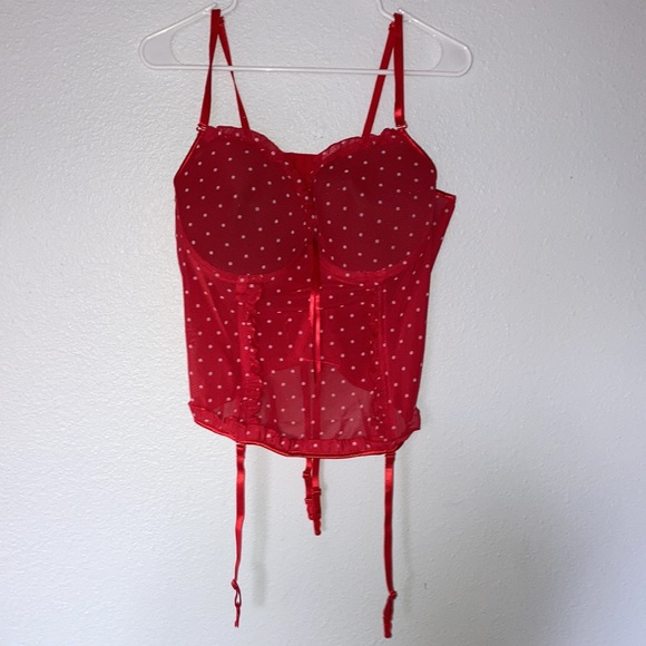 Red and white polkadot corset push-up - Picture 1 of 6